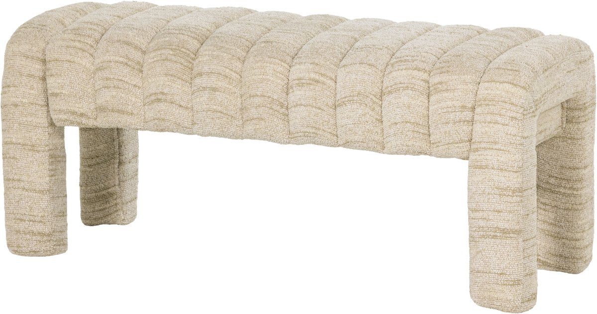 Woood frex bankje gestoffeerd - bouclé - naturel - 48x110x43