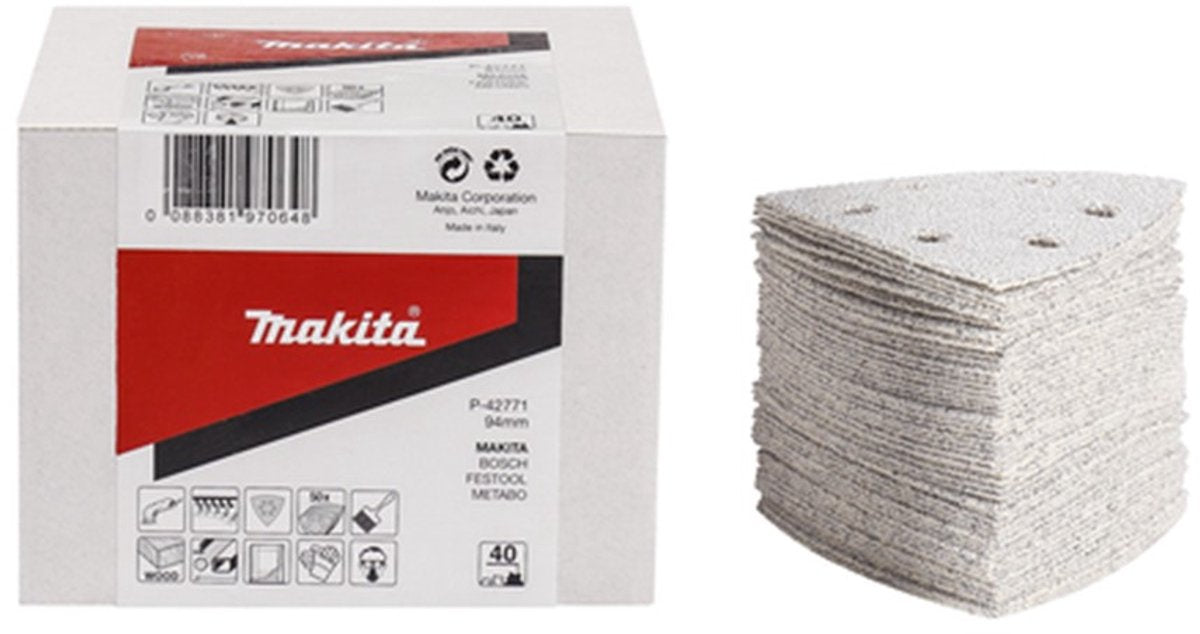 Makita accessoires makita schuurpapier 94x94x94 k120 velcro wit (50st)