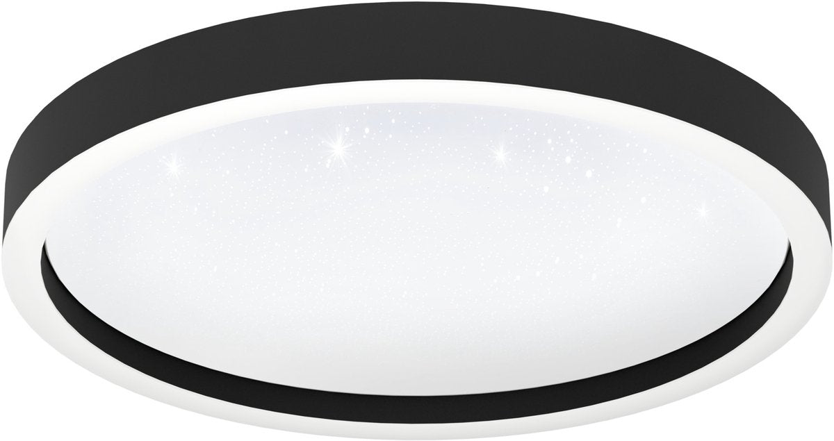 Eglo connect.z montemorelos-z smart plafondlamp - ø 42 cm - zwart wit - instelbaar rgb wit licht - dimbaar - zigbee