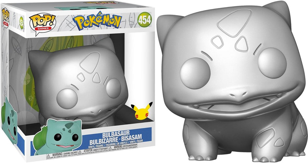 Funko pop! games: pokemon - bulbasaur #454 10 inch silver [box conditie 7.5 10]