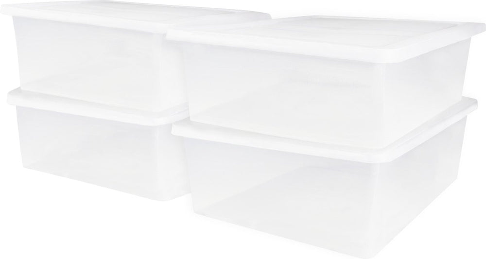 Iris cristalbox opbergbox - 28l - kunststof - transparant - set van 4