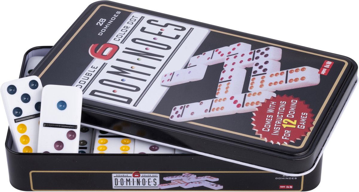Longfield domino dubbel 6 in blik