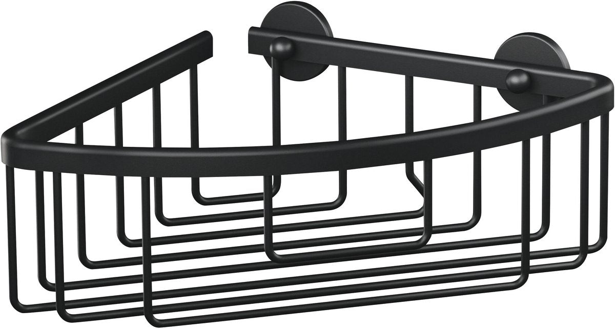 Tesa hoekmand aluxx black matzwart badkamer zelfklevend zonder boren – 192x92x200mm