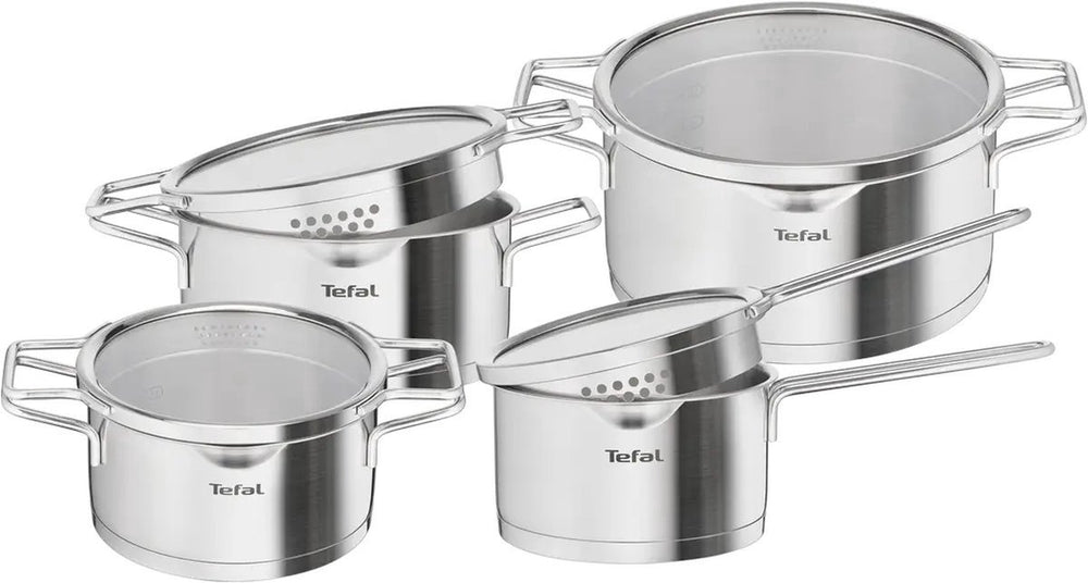 Tefal nordica - pannenset - 4-delig - rvs glas - geschikt voor inductie