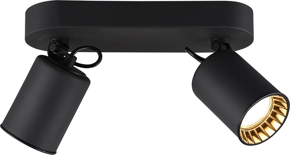 Trio pago - spot - zwart mat - excl. 2x gu10 4,9 w - plafondbevestiging