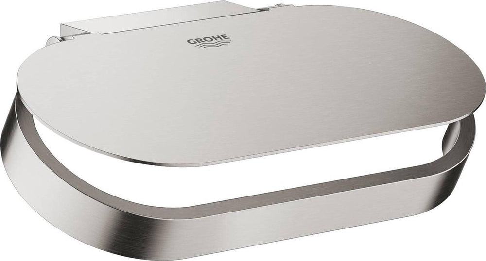 Grohe selection closetrolhouder met deksel - supersteel (rvs look) - 41069dc0