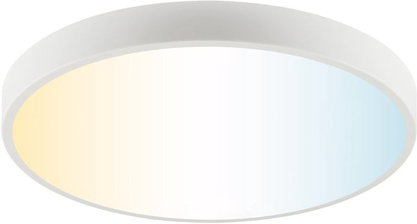 Brilliant slimline - plafondlamp - ø 49 cm - led 20w - cct - 3000k-6500k - dimbaar - nachtlicht - timer - afstandsbediening - wit