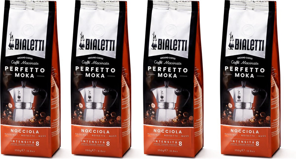 Bialetti moka hazelnut gemalen koffie - 4x 250 gram