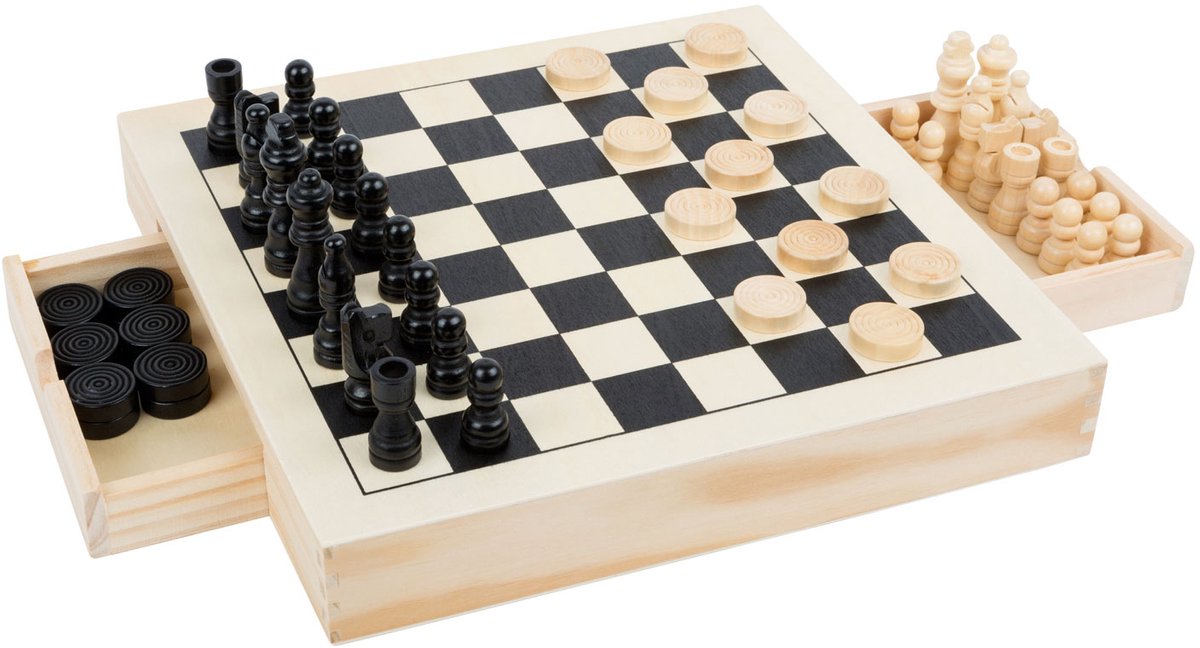 Small foot - games box 3in1 chess checkers mill game