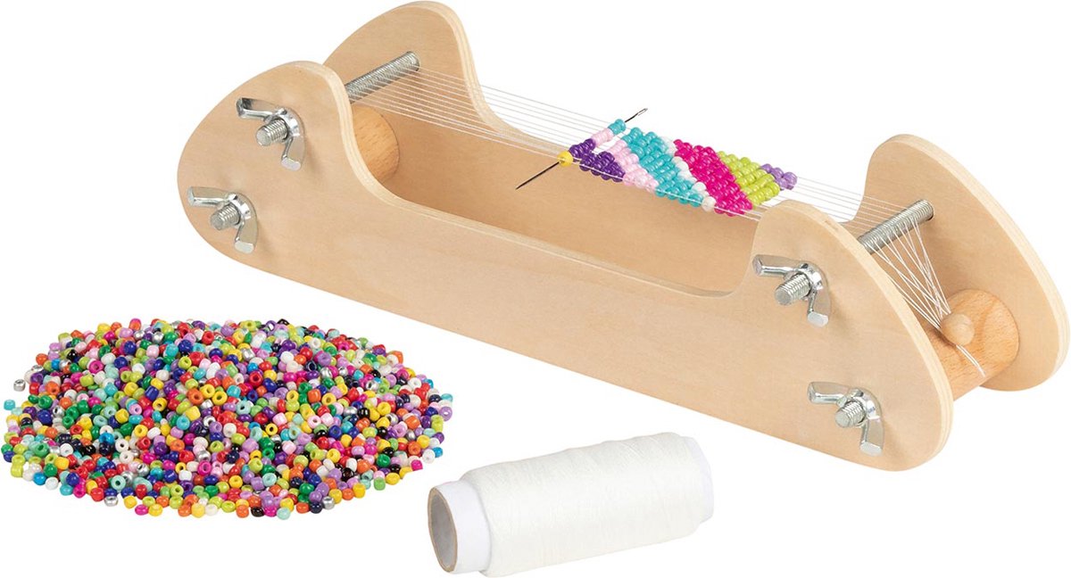 Goki weefgetouw - parels - 21,7x6,7x5,6cm - inclusief parels - 6 jaar