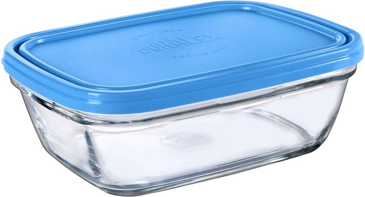 3670 rechthoekige lunchbox met deksel duralex freshbox blauw 1,1 l