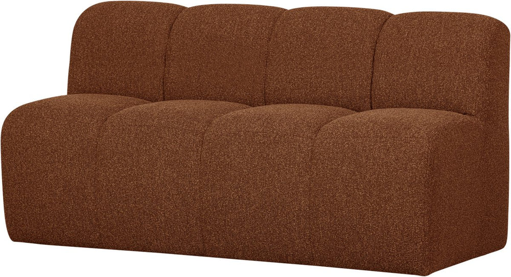 Woood mojo eetbankje met rugleuning 164 cm mojo - bouclé - roest bruin