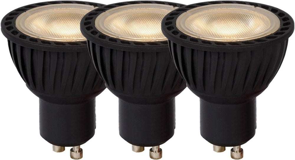 Lucide mr16 - led lamp - ø 5 cm - led dimbaar - gu10 - 3x5w 3000k - zwart - set van 3