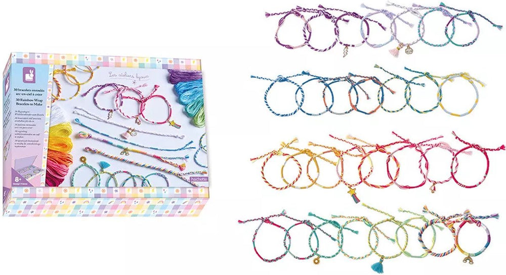 Janod - les ateliers bijoux - 30 regenboog wikkelarmbanden maken