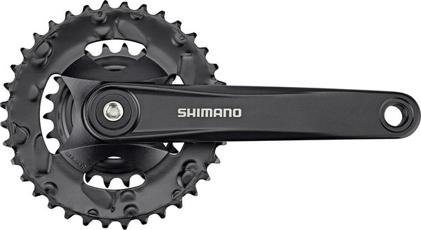 Shimano altus fc-m315-2 crankstel - 170 mm - 36-22t - 2x7 8-speed - vierkante as - zwart