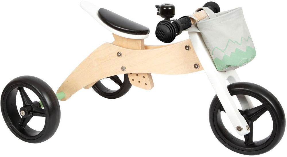 Small Foot - Wooden Training Tricycle Balance Bike 2in1 Sage Green