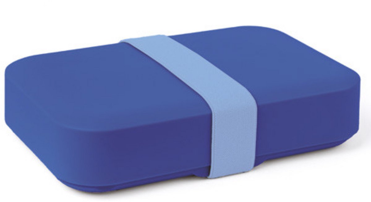 Day to day lunchbox cobalt large - 1100ml - brooddoos met elastiek - in hoogte verstelbare broodtrommel - bpa-vrije lunchtrommel - gemaakt in belgië - 215x125x45mm