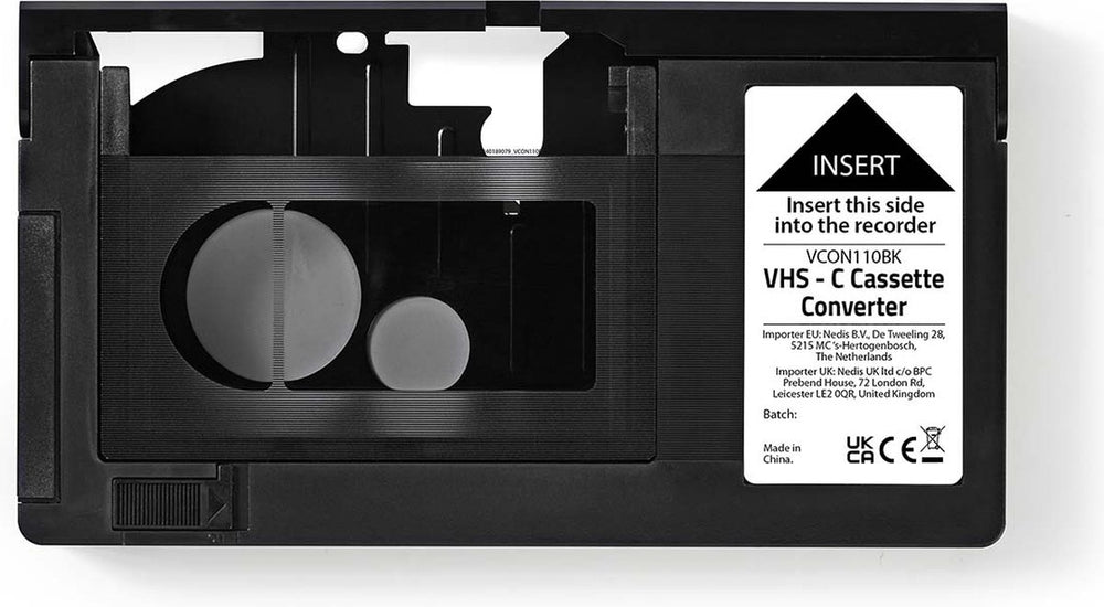 Nedis vhs-c naar vhs converter - plug and play - werkt op batterij - zwart