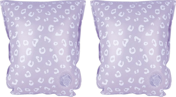 Swim essentials - zwembandjes met panterprint - zwemvleugels - 15-30 kg - 2-6 jaar - pvc -lila wit