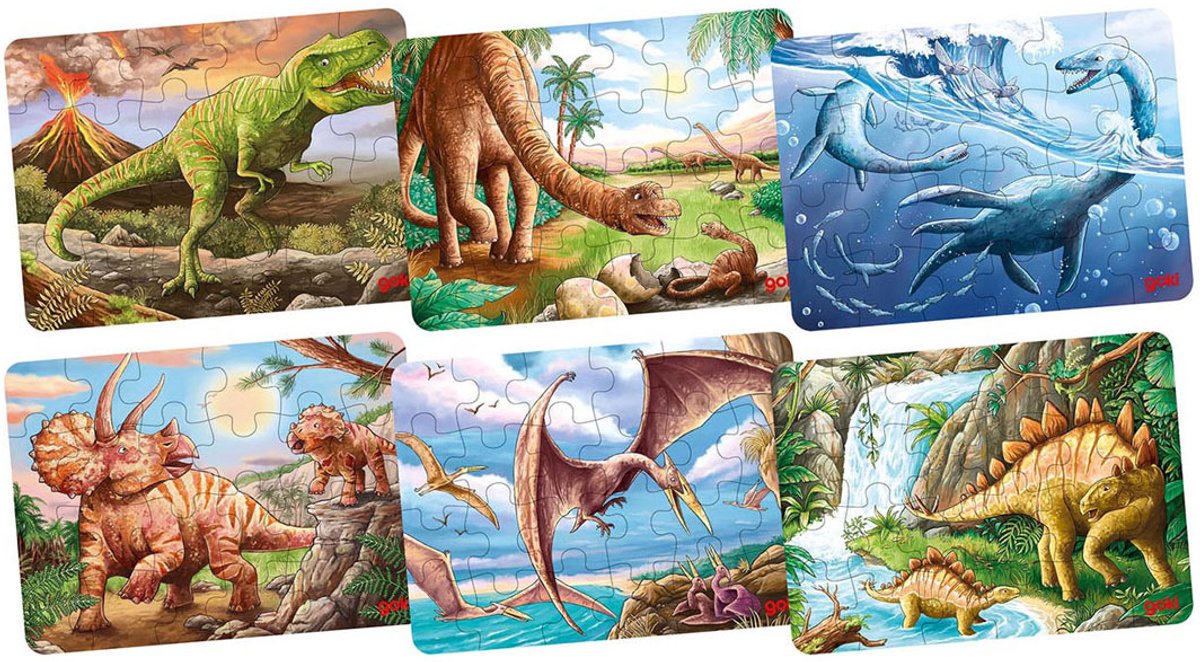 Goki houten legpuzzel dinosaurus, 24st.