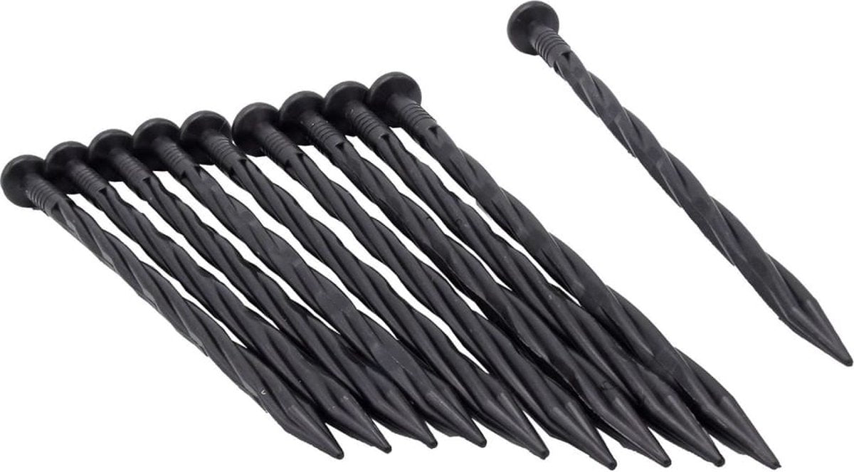 Natuur grondpennen 10 st 20 cm zwart