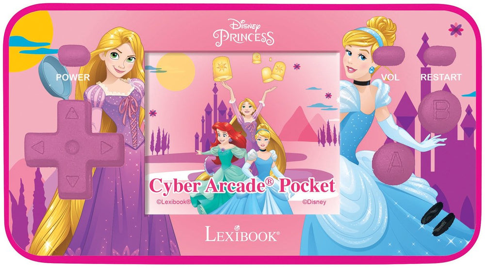 Lexibook disney prinses draagbare spelconsole cyber arcade® pocket - kleuren lcd-scherm 1.8'' 150 spelletjes waarvan 10 exclusieve disney prinses games