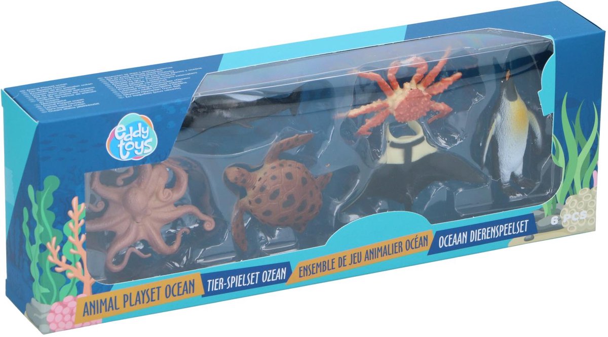 Eddy toys oceaan dierenspeelset 6st