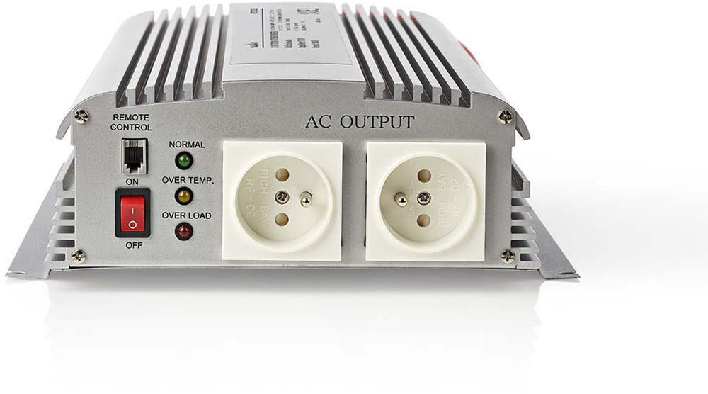 Nedis auto omvormer 1700w – 12v 230v – 2x stopcontact – gemodificeerde sinusgolf – schroefaansluiting – spanningsomvormer