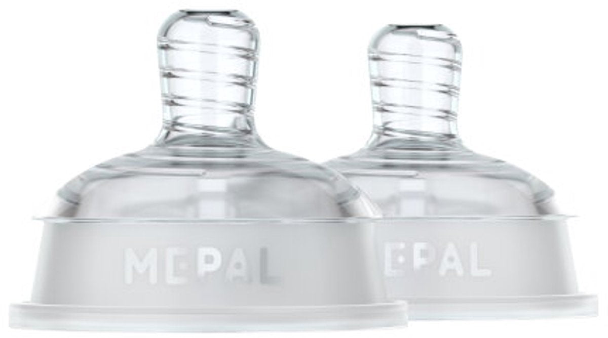 Mepal mio set flesspeen 2-delig fast - anti-koliek - spiraalontwerp voorkomt verstopping - siliconen van medische kwaliteit - helder