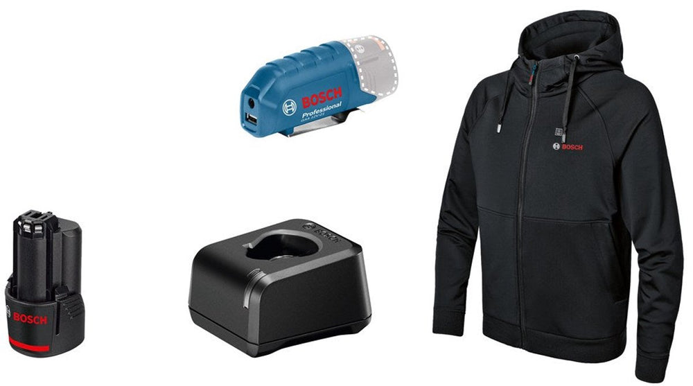 Bosch ghh 12+18v xa l kit verwarmde hoodie in doos - 06188000gd