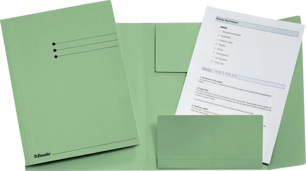 Esselte mappen 3 flappen a4 240x318mm groen