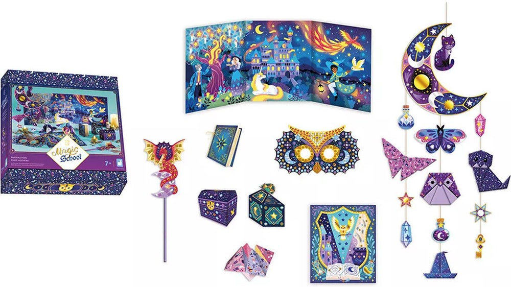 Janod magic school - multi-activiteiten set - maak 8 betoverende creaties - zandactiviteiten, mozaïeken, origami en nog veel meer! - geschikt vanaf 7 jaar