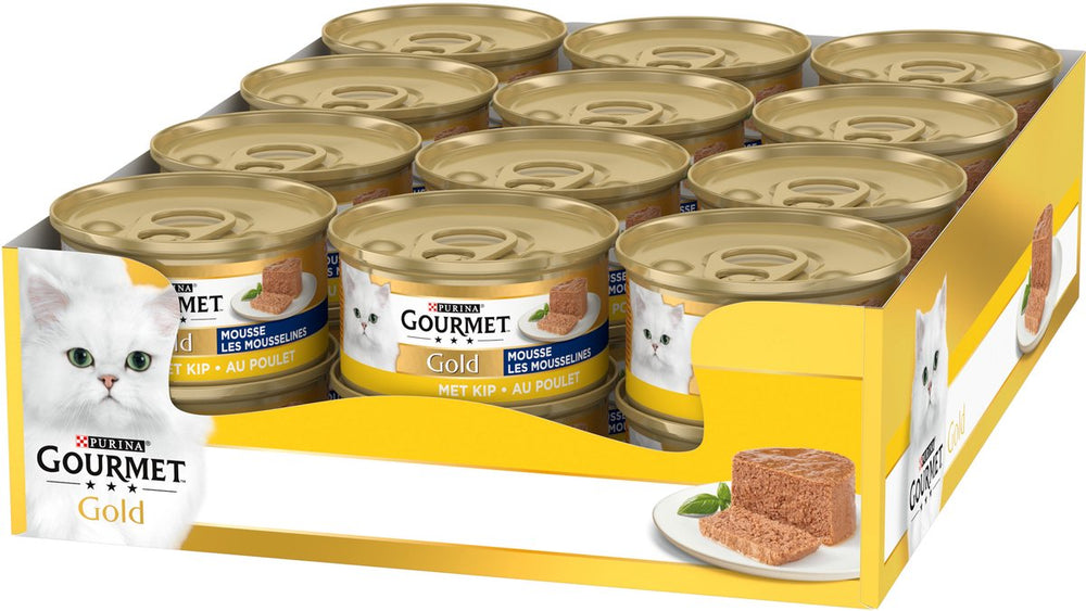 Gourmet gold mousse - 24 x 85 g - kip - kattenvoer natvoer
