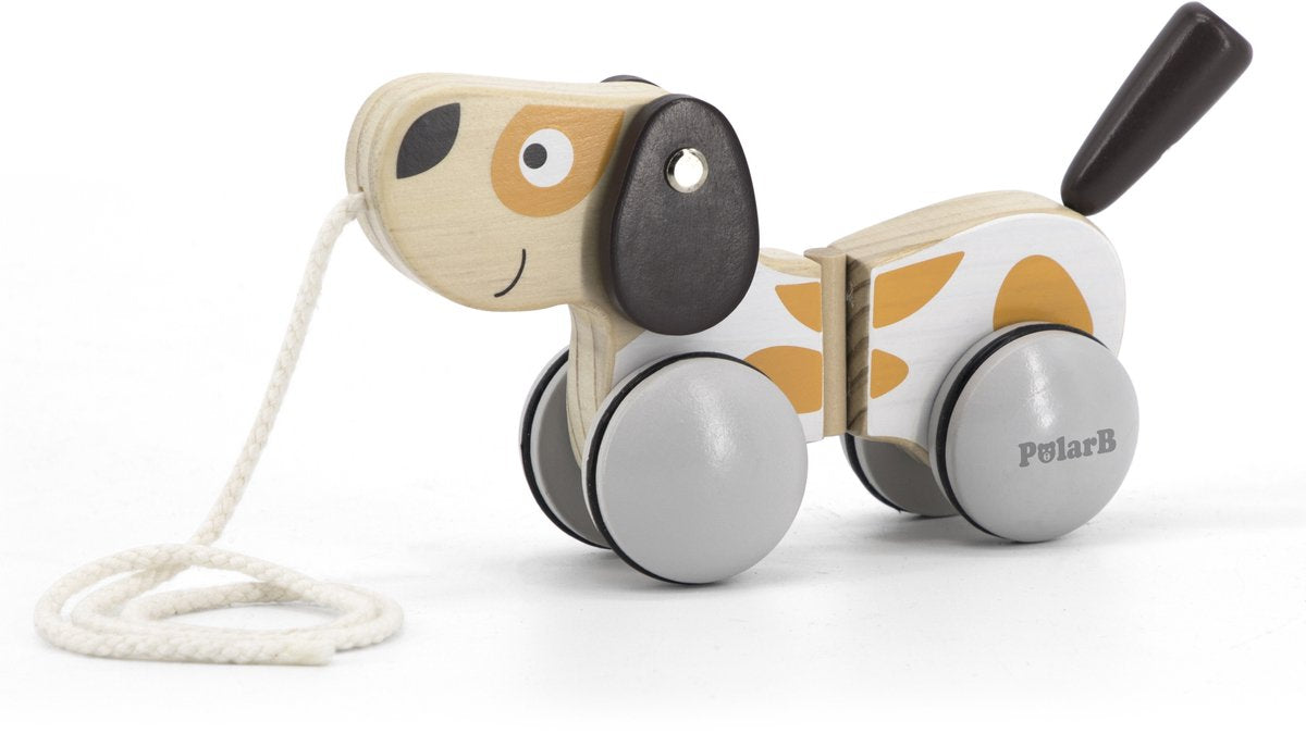 Polarb puppy luxe houten trekfiguur 44043