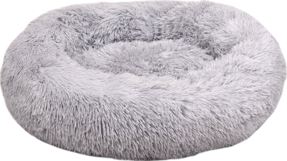 Flamingo hondenmand donut rond lichtgrijs 50cm