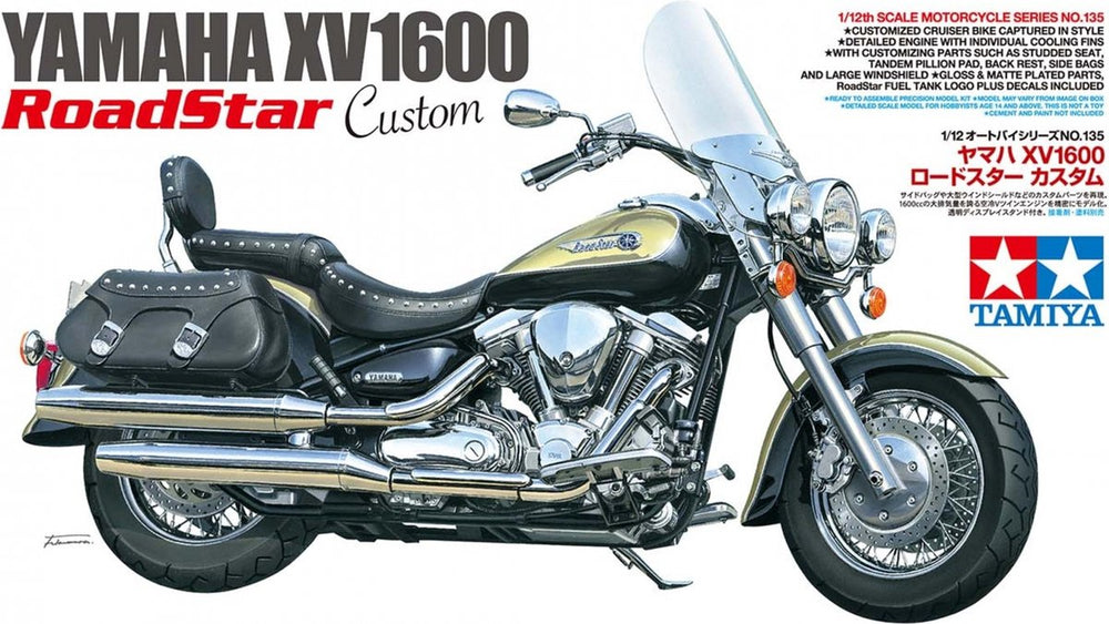 Tamiya modelbouwpakket militaire voertuigen - 14135 yamaha xv1600 roadstar custom plastic - 1:12 - modelbouw