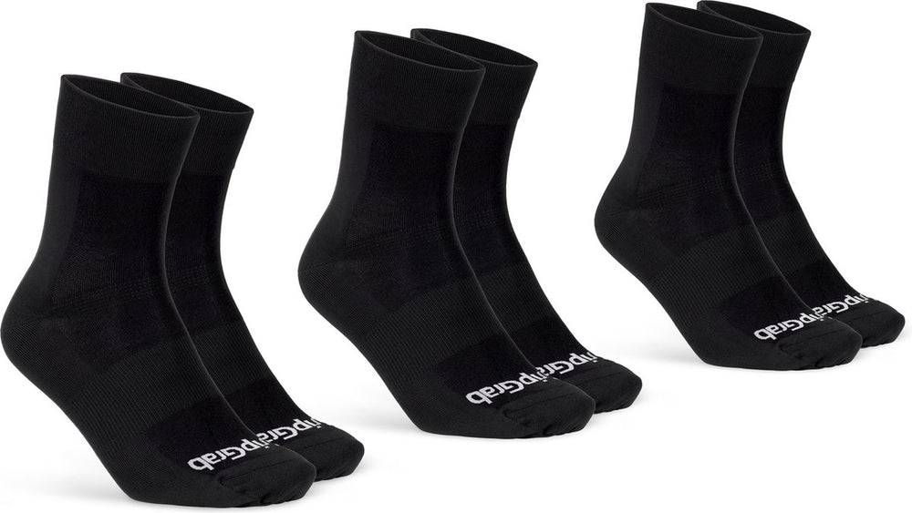 Gripgrab - lightweight sl 3pack performance zomer fietssokken 3 paar coolmax wielersport sokken regular cut - zwart - unisex