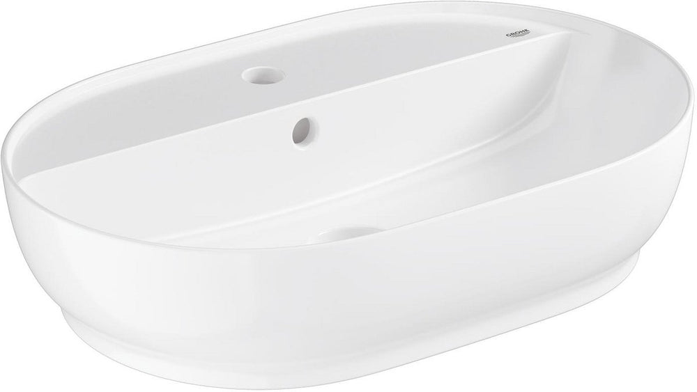 Grohe essence opzetwastafel – 60 cm – met kraangat overloop – glanzend keramiek – aquaceramic hyperclean – wit