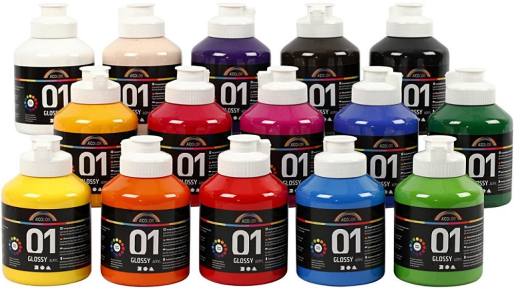 Creativ company acyrlverf glanzende kleur semi-transparant, 15x500ml