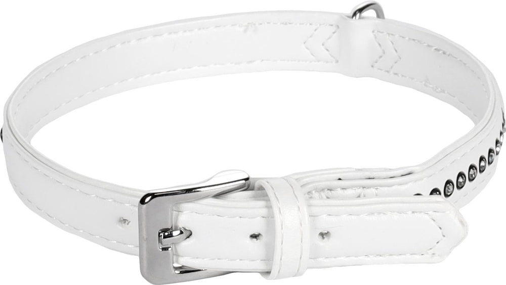 Flamingo monte carlo gevoerd - halsband honden - halsband monte carlo wit l 33-37cm 16mm - 1st - 126239 - 1st