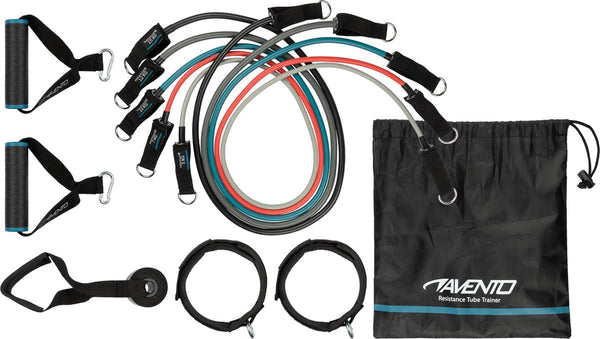 Avento weerstandsbanden set - tube trainer - 5 levels - zwart multi