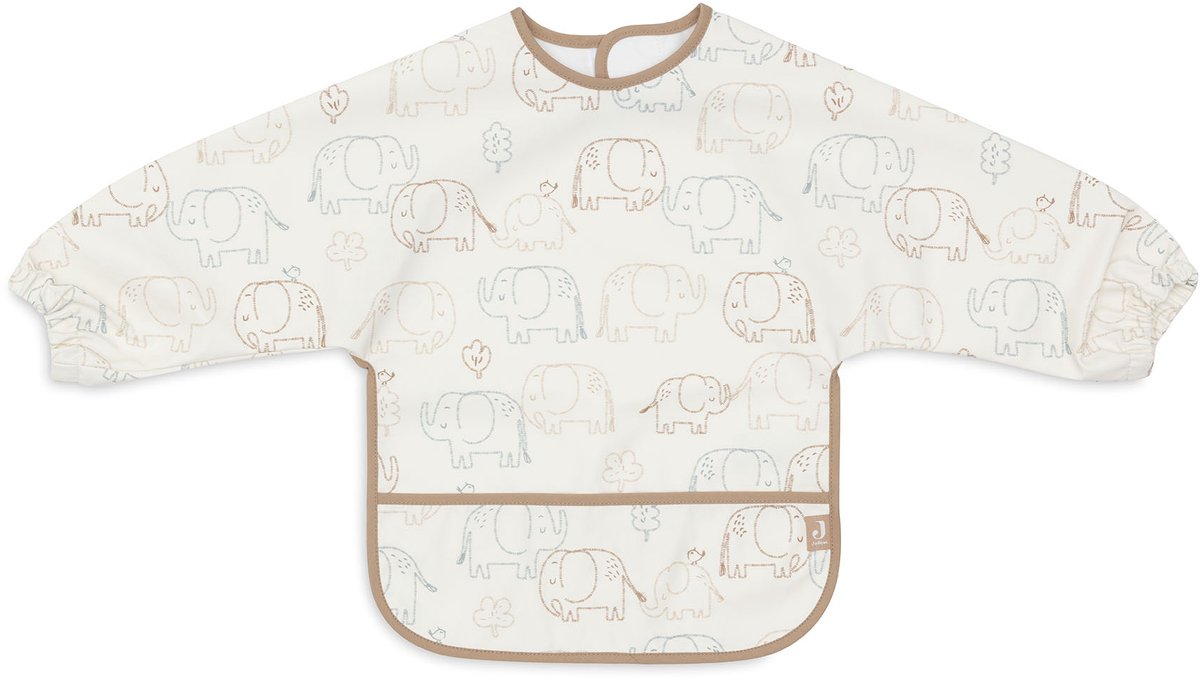 Jollein slabbetjes waterproof met mouw - 1 stuk - 75 cm - elephant tales