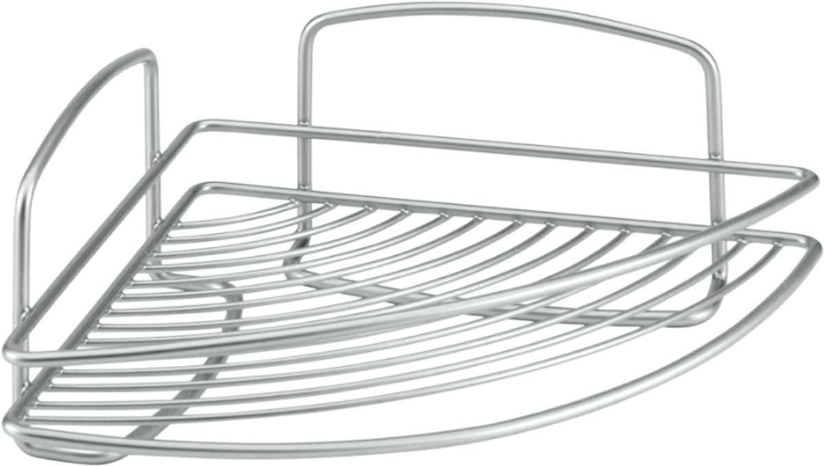 Metaltex - onda badkamerrek hoekplank – 22x22x11 cm – zilver – metaal polytherm coating – 5 jaar garantie