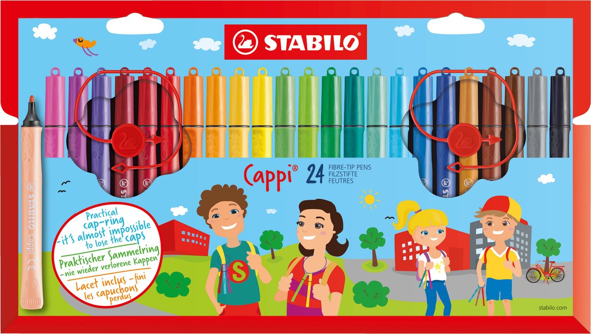 Stabilo cappi - viltstift - set met 24 stuks