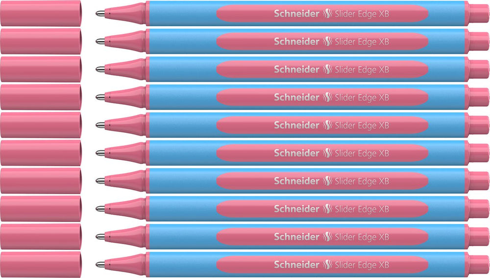 Schneider schrijfwaren schneider balpen - slider edge pastel - penpunt xb - schrijfkleur pastel flamingo - 10 stuks - s-152222-10