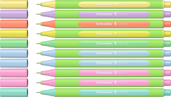 Schneider schrijfwaren schneider fineliner - line-up – lijnbreedte 0,4mm - pastel - doosje 10 stuks - s-191090