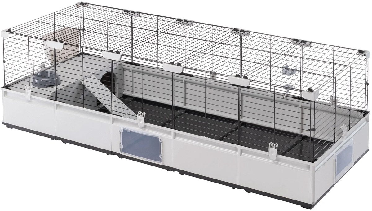 Ferplast modular 4 kooi - kooi hok - 179x72x56 cm zwart grijs