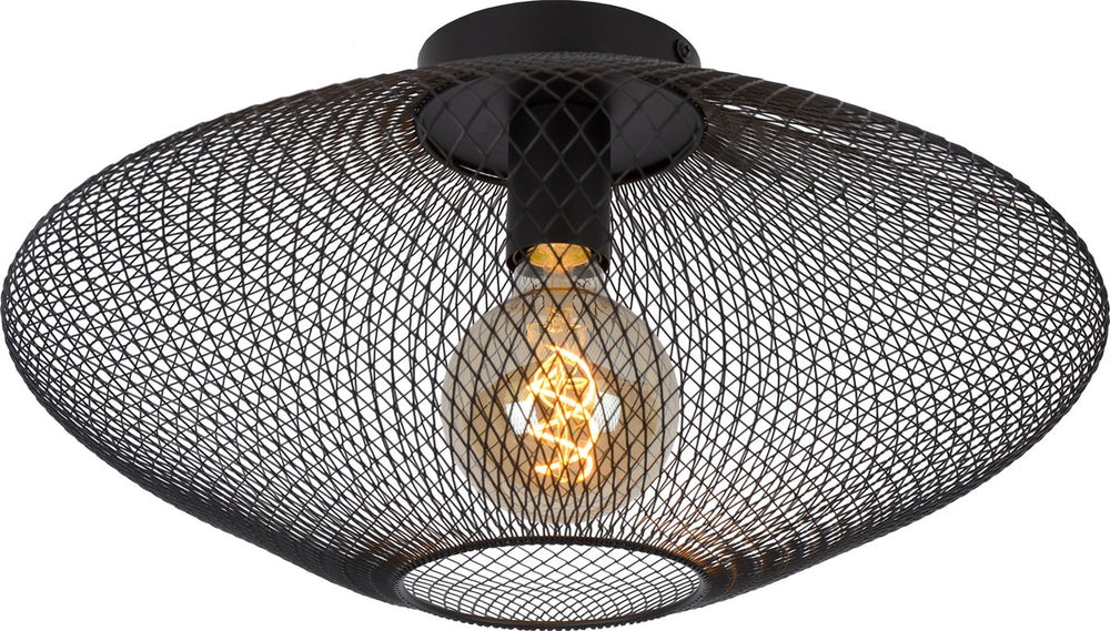 Lucide mesh - plafonnière (plafondlamp) - ø 45 cm - 1xe27 - zwart