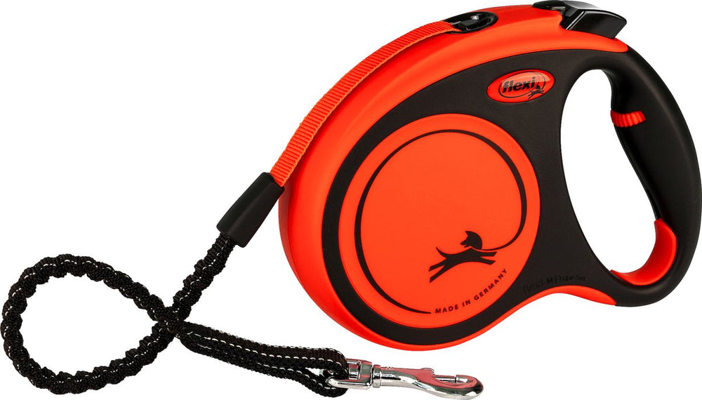Flexi xtreme - rollijn hondenriem - tape - m - 5 m - orange - middelgrote actieve honden