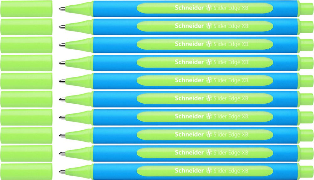 Schneider schrijfwaren schneider balpen - slider edge - xb - lichtgroen - 10 stuks - s-152211-10